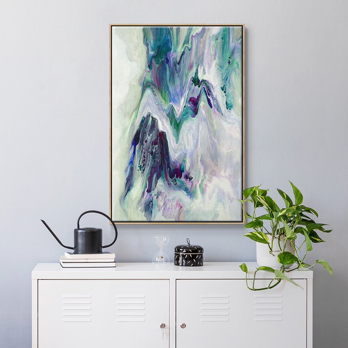 Wild River Framed Premium Gallery Wrapped Canvas - Ready to Hang - 27 x 41 - Natural Wood Floating Frame