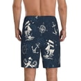 thumbnail image 2 of JUNZAN Vintage Marine Pattern Sleep Pajama Shorts for Men,Men's Pajama Bottoms,Sleepwear,Pj Shorts, 2 of 7