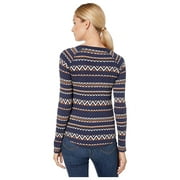 Lucky Brand Multi Fair Isle Thermal Top Navy Multi