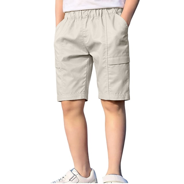 Pantalones de Natación para Niños Pequeños Verano Sólido Elástico Cintura Pantalones de Playa Bolsillo Pantalones Deportivos Casuales para Niños