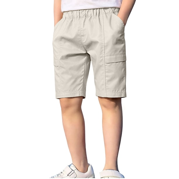 Pantalones de Natación para Niños Pequeños Verano Sólido Elástico Cintura Pantalones de Playa Bolsillo Pantalones Deportivos Casuales para Niños