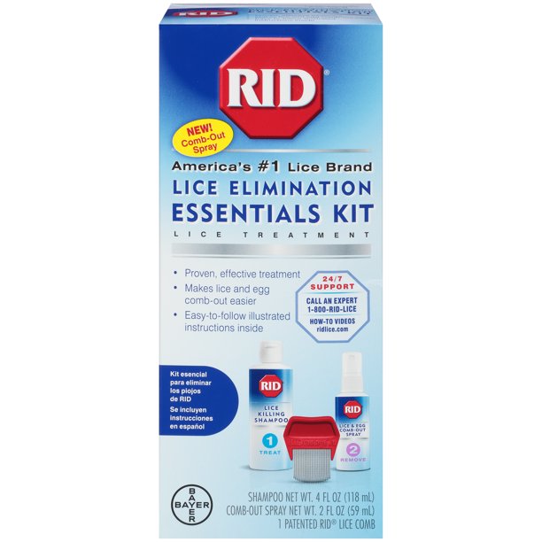 RID Lice Elimination Essentials Kit With Shampoo, Spray and Lice Comb