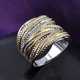 thumbnail image 5 of Anillo universal masculino y femenino con textura dorada doble Retro, adornos de anillo exagerados de moda, 5 of 5