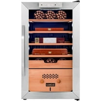 Schmécké 400 Cigar Cooler Humidor W/ Humidity Control, Stainless Steel