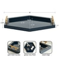 thumbnail image 3 of Kate and Laurel Halsey Decorative Hexagon Tray with Gold Metal Handles, 18 x 16, Navy Blue and Gold, Modern Glam Serving Tray with Handles for Living Room Decor, 3 of 9