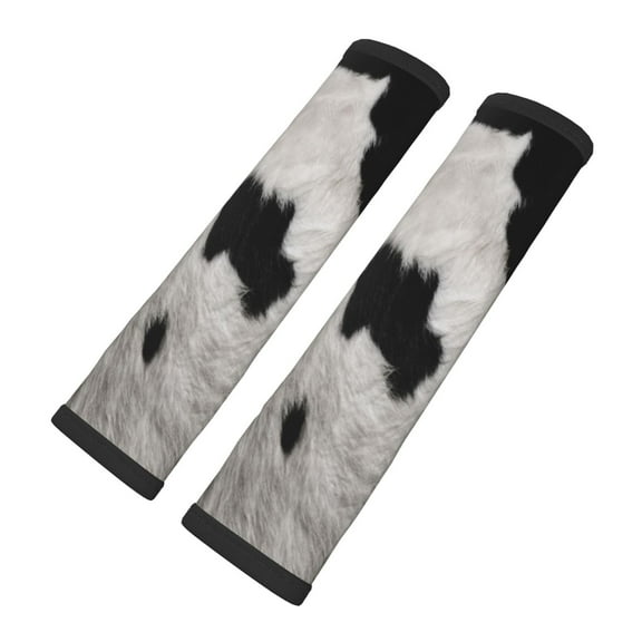 Seat Belt Covers Soft Comfortable Shoulder Strap Pads For Adults 2 Pcs Universal Car Accessories Compatible With All Cars，Backpack And Camera Bag Cows Hide In Black White The Fur Texture