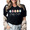 Black, variant on Happy Easter Pastel Eggs Graphic Tees Womans Tshirt Shirts Black White S-5XL Tops