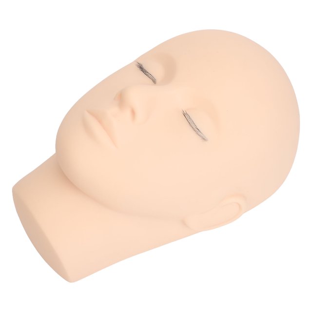 Lash Mannequin Head, Elastic Makeup Practice Simulated Training Lash Extension Mannequin Head 3 Layer Lashes for Novice for Cosmetic Store Pink,Light Coffee,Black Coffee
