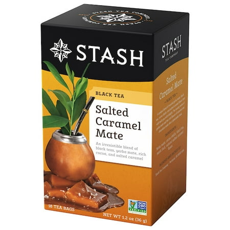 (2 Boxes) Stash Tea Salted Caramel Mate Black Tea, 18 Ct, 1.2