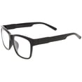 thumbnail image 3 of sunglassLA Unisex Casual Bold Square Clear Lens Horn Rimmed Eyeglasses 53mm (Shiny Black / Clear) - 53mm, 3 of 4