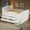 White, variant on Harper & Bright Designs Wooden Full Size Platform Bed with LED Light, Solid Wood Storage Bedframe with 4 Storage Drawers with Stairs for Boys and Girls Adults, Wood