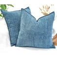 thumbnail image 5 of 18x18 Pillow Covers Set of 2 Teal Blue Chevron Pattern / Soft Cozy Chenille Cushion Covers, 5 of 6