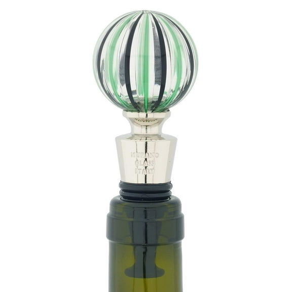 GlassOfVenice Murano Glass Bottle Stopper - Aqua