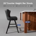 thumbnail image 4 of HomeZeer 360°Swivel Farmhouse Bar Stools Set of 4, 26" Black Faux Leather with Low Back & Footrest, Metal Frame Counter Height Stools for Kitchen Island, Dining & Bar, 4 of 11