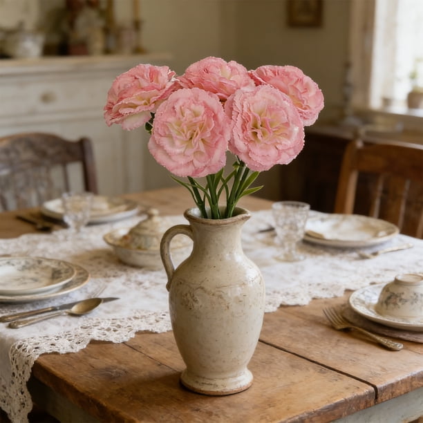 Ramo de seda con claveles artificiales para bodas y decoración del hogar, flores artificiales para ramos de novia, centros de mesa, fiestas y decoraciones exteriores