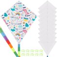 thumbnail image 2 of 10 Packs DIY Blank Kites for Kids, Bulk Kites for DIY Decorating Coloring, Kite Making Craft Kit with 10 Hand Grips with 98ft String, Easy to Fly Kite for Kids Aged 4+ Outdoor Activities, 2 of 8