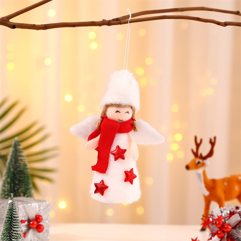 Cute Angel Elk Plush Pendant Christmas Tree Ornaments Gift Xmas Party Decoration