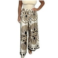 thumbnail image 1 of Birdeem Pants for Women Womens Summer Printing Fallow Elastic Waist Drawstring Length Pants, 1 of 9