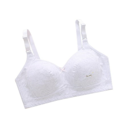 Girls Bras Padded Adjustable Straps Sports Bras Girl s Comfort Racerback Seamless Teens Padding Bra Grey XL