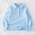 thumbnail image 6 of NOLDARES Toddler Boys' School Uniform Long Sleeve Polo Shirt, Button Closure, Comfortable, Breathable Fabric(Sky Blue,18-24 Months), 6 of 6