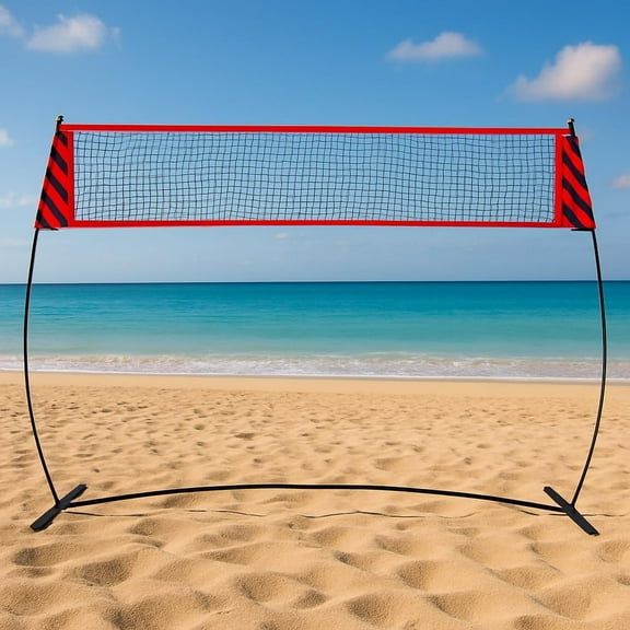 12FT Adjustable Volleyball Net for Backyard, Beach & Indoor, Portable Freestanding System with Quick-Setup & Fiberglass Poles