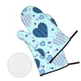 thumbnail image 3 of YFYANG Oven Mitts and Pot Holders Sets 4 Pieces, Non-Slip Heat Resistant Hearts Pattern Line Texture Kitchen Glove Pot Mat for Cooking and Baking, 3 of 8