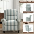 thumbnail image 4 of Manual Wingback Recliner Chair Upholstered Pushback Chair Sets of 2 Home Theater Single Sofa with Trim Wood Legs for Living Room,Stripe Blue, 4 of 6