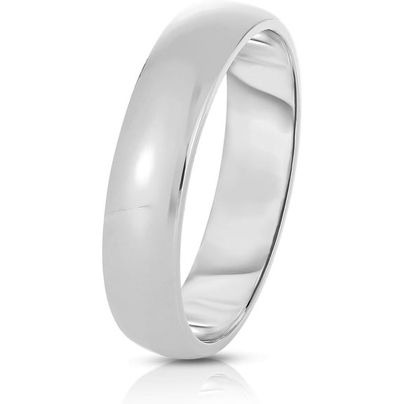 Floreo 14k White Gold 5mm Lite Comfort Fit Wedding Band, Size 9