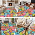 thumbnail image 5 of Watercolor Flip Flops Area Rugs 6'x9', Washable Small Throw Rugs for Kitchen Dining room, Summer Ocean Beach Slippers Blue Indoor Outdoor Rug Non-Slip Low Pile Carpet Runner Reversible Floor Mats, 5 of 8
