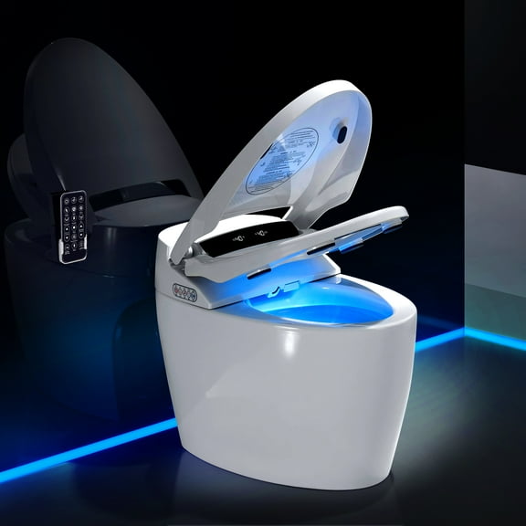 SUCXDZQ Smart Toilet, Seat with Heated, Auto Flush,  Sprayer & Dryer, Bidet Toilet for Bathrooms