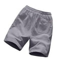thumbnail image 4 of ZQUUVOU Men's Casual Shorts Elastic Waist Solid Color Cotton Drawstring Pocket Shorts Gray, 4 of 4