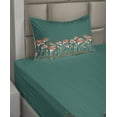 thumbnail image 2 of Ambesonne Turquoise Fitted & Top Sheet Set with Sham, Modern Spring Flowers, Multicolor, 2 of 4