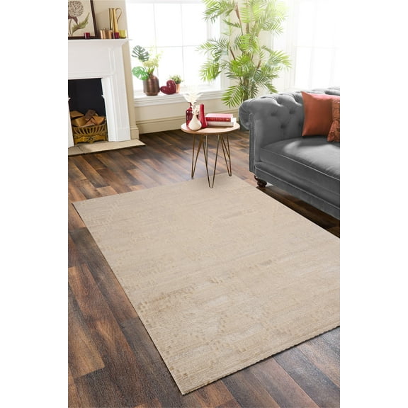 Impressive Collection 5'3" x 7'6" Modern Beige & Cream Rug for Living Room and Bedroom (160x230 cm)
