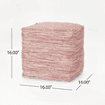 thumbnail image 3 of Enigma Yarn and Cotton Square Pouf in Red and White - Versatile for Ottomans and Floor Cushions, 3 of 5