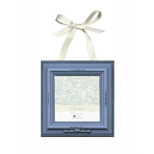 Timeless Frames 80891 4 x 4 in. Lila Grace Ribbon Photo Frame, Blue