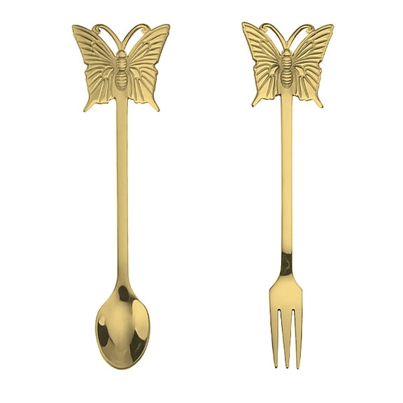 BESTYASH 304 Stainless Steel Golden Flatware Cutlery Set for Tea Shops, Kitchen Utensils, 1 Complete Set