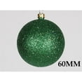 thumbnail image 1 of Queens of Christmas WL-ORN-BLKG-60-GR-W 60mm Glitter Green Ball Ornament with Wire - Pack of 12, 1 of 1