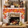 thumbnail image 2 of Moocorvic Artificial Maple Leaf Garland, 5.6 ft Fall Thanksgiving Decorations for Home,Fireplace, Stair, Window, Wall, 2 of 7