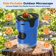 thumbnail image 5 of Microscope for Kids Adults, Pocket Microscope, Handheld Microscope Toy with LED Lights SD Card, Science Sets Gift for kids, Blue, 5 of 7