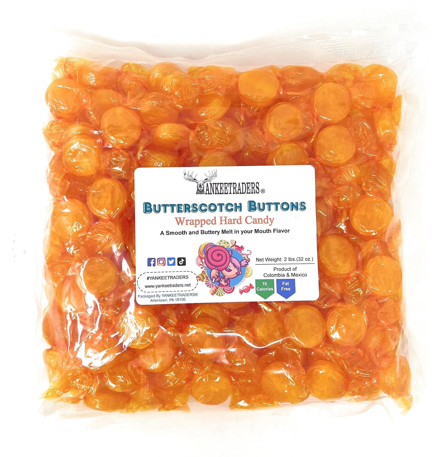 YANKEETRADERS® Butterscotch Buttons Hard Candy - 6 lbs.