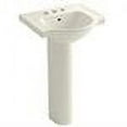 thumbnail image 2 of Kohler K-5265-4-96 21 in. Veer Pedestal Bathroom Sink with 4 in. Centerset Faucet Hole - Biscuit, 2 of 2