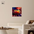 thumbnail image 3 of Porsche in Rainbow Canvas Graffiti Art by Art Remedy, Gold Frame, 30" x 30", 3 of 7