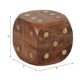 thumbnail image 4 of Antique Cube Dice for Home Decor - Figurine Accent for Bathroom, Office, Living Room, and Shelf Styling - Modern Wood and Metal Object Sculpture Ornament for Coffee Table Display - 5?, Brown, 4 of 9