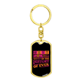 thumbnail image 4 of Best Mom in The History Purple Stainless Steel or 18k Gold Premium Swivel Dog Tag Keychain, 4 of 16