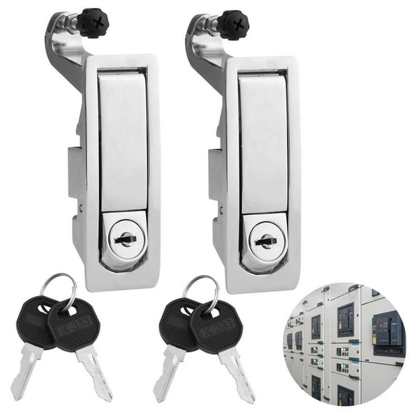 Compression Latches, 2 Pcs Zinc Alloy Trigger Latch Locks with 4 Keys, Hand Operated Compression Lever Locks for Electronic Closures, Fit 0.04-0.94’’ Doors