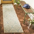 thumbnail image 3 of SAFAVIEH Beach House Lennox Damask Indoor/Outdoor Area Rug Aqua/Cream, 8'6" x 12', 3 of 10
