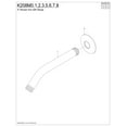 thumbnail image 3 of Kingston Brass K208M6 Trimscape 8" Shower Arm with Round Flange, Polished Nickel, 3 of 3