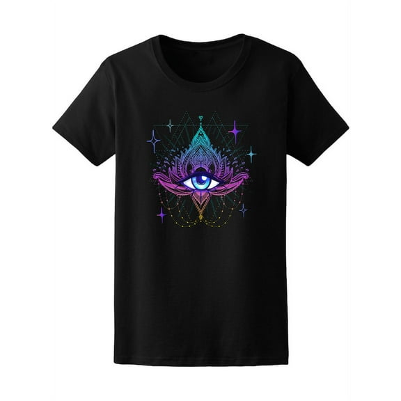 All Seeing Eye Lotus Position Graphic T-Shirt - Image by Shutterstock, Female Small