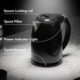thumbnail image 3 of OVENTE 1.7L Double Wall Electric Tea Kettle, 1100W Power, Black KD64B, Water Boiler with Cool-Touch Exterior, Stainless Steel Interior, Auto Shut-Off, Boil-Dry Protection & Locking Lid, Easy Clean, 3 of 8