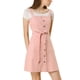 thumbnail image 1 of Vestido de mezclilla A-Line para mujer con tirantes ajustables Inspire Chic, primavera verano, color rosa, 1 of 8
